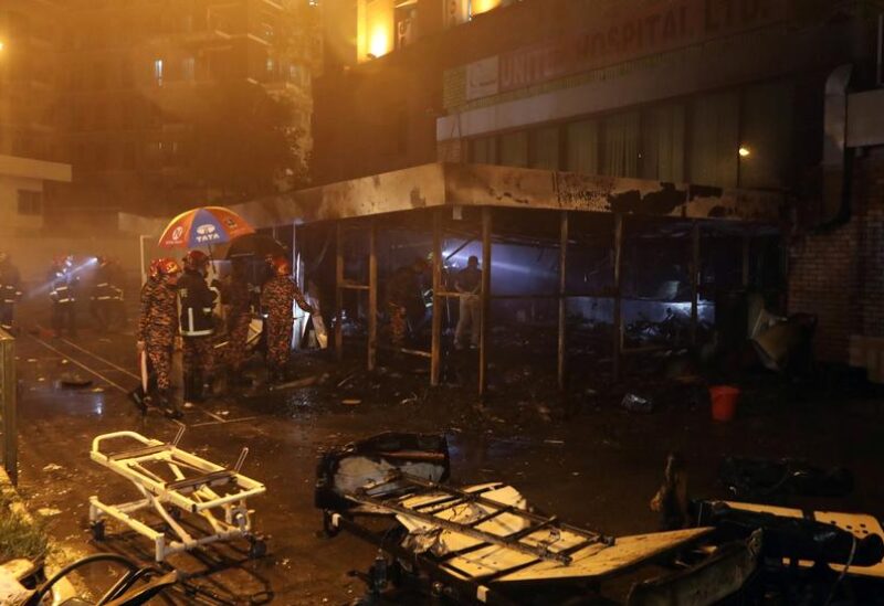 FILE PHOTO: A makeshift isolation unit for coronavirus disease (COVID-19) patients in the United Hospital is pictured after a fire broke out and killed several patients, in Dhaka, Bangladesh, May 27, 2020.