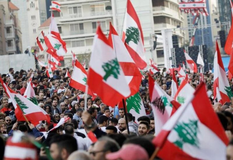 FILE PHOTO: Protesters stage mass rally in the Lebanese capital, Beirut