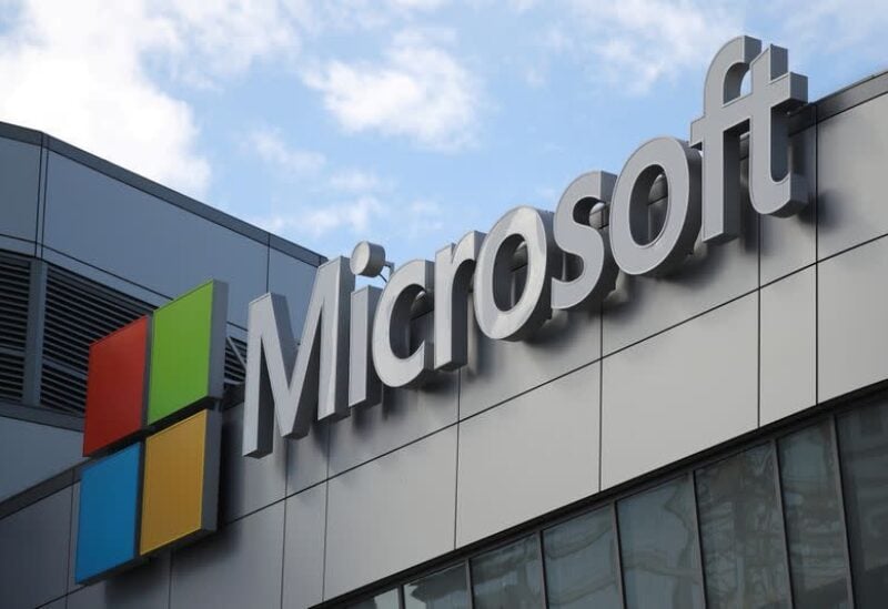 FILE PHOTO: A Microsoft logo is seen in Los Angeles, California U.S. November 7, 2017.