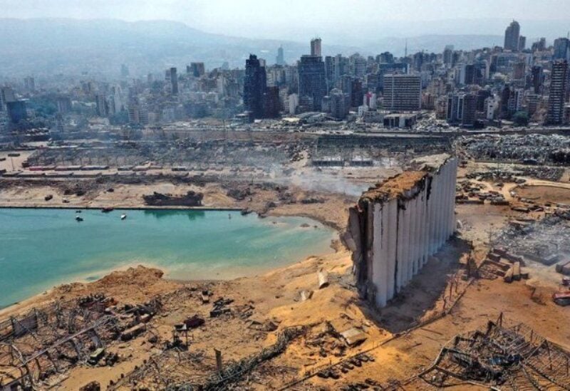 A picture depicting the damage inflicted on the Port of Beirut in the wake of a large explosion on Aug. 4, 2020.