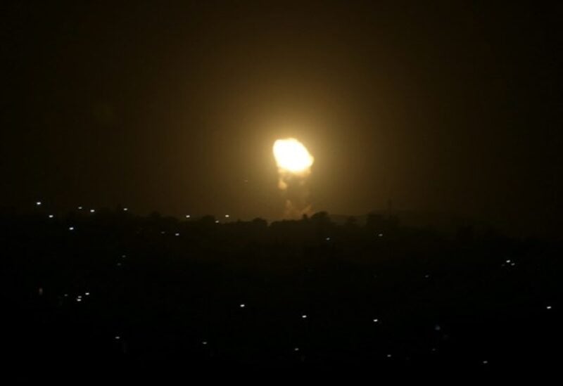 Flame is seen following an Israeli air strike at Hamas site in Gaza March 24, 2021.