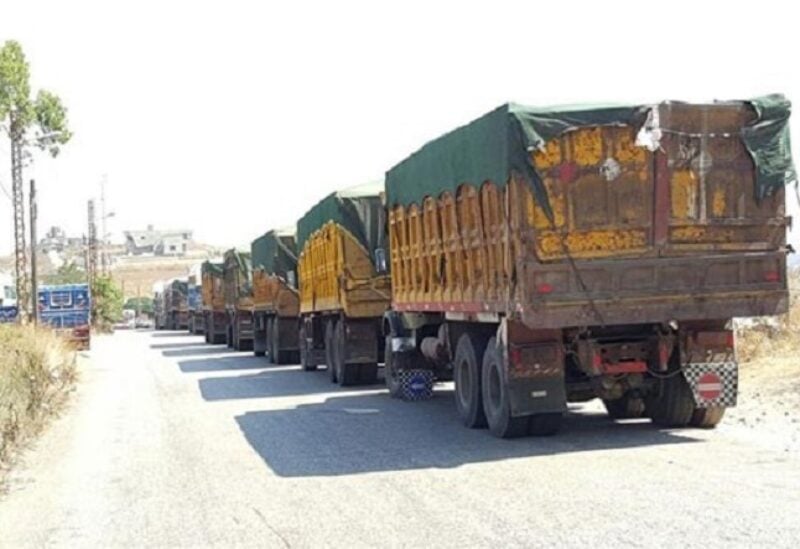 FILE PHOTO: Trucks smuggling goods en route to Syria.