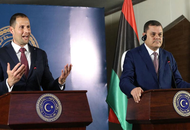 Maltese Prime Minister Robert Abela in joint conference with Libyan interim Prime Minister Abdul Hamid Dbeibah