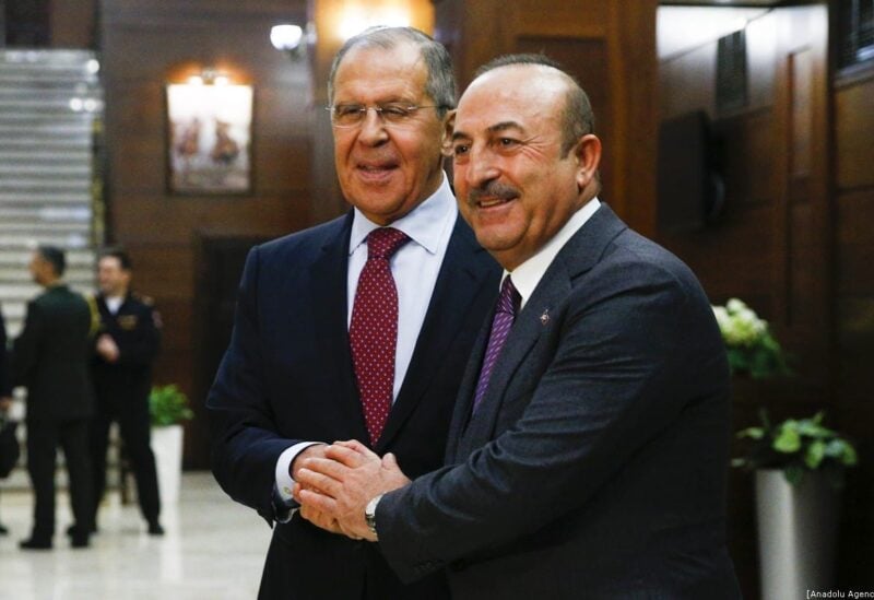 Russian Foreign Minister, Sergey Lavrov with Turkish Foreign Minister, Mevlut Cavusoglu Archive
