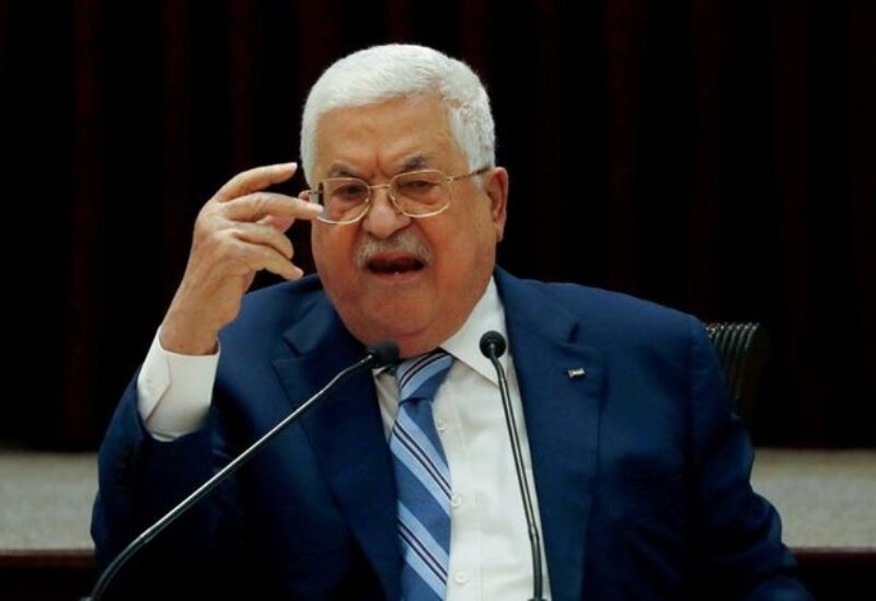 FILE PHOTO: President Mahmoud Abbas gestures during a meeting in Ramallah, in the Israeli-occupied West Bank August 18, 2020.