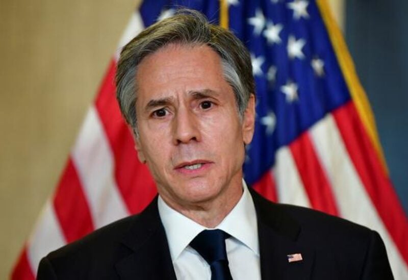 FILE PHOTO: U.S. Secretary of State Antony Blinken addresses the media following the closed-door morning talks between the United States and China upon conclusion of their two-day meetings in Anchorage, Alaska March 19, 2021.