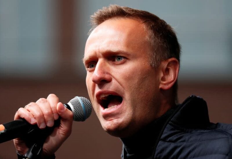FILE PHOTO: Russian opposition leader Alexei Navalny delivers a speech during a rally to demand the release of jailed protesters, who were detained during opposition demonstrations for fair elections, in Moscow, Russia September 29, 2019.