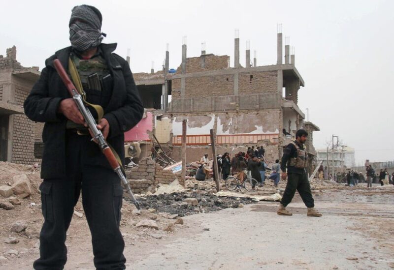 Afghan police officers inspect the site after a car bomb blast in Herat province, Afghanistan March 13, 2021. (File photo: Reuters)