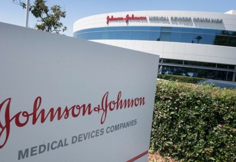 In this file photo taken on August 28, 2019 the entry sign to the Johnson & Johnson campus shows their logo in Irvine, California. / AFP
