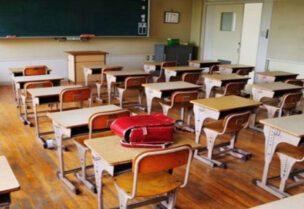 Empty school desks in Lebanese schools