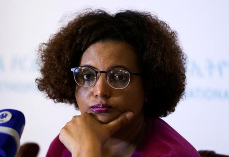 National Electoral Board of Ethiopia Chairperson Birtukan Mideksa addresses a news conference on the upcoming election in Addis Ababa, Ethiopia, on May 8, 2021. REUTERS
