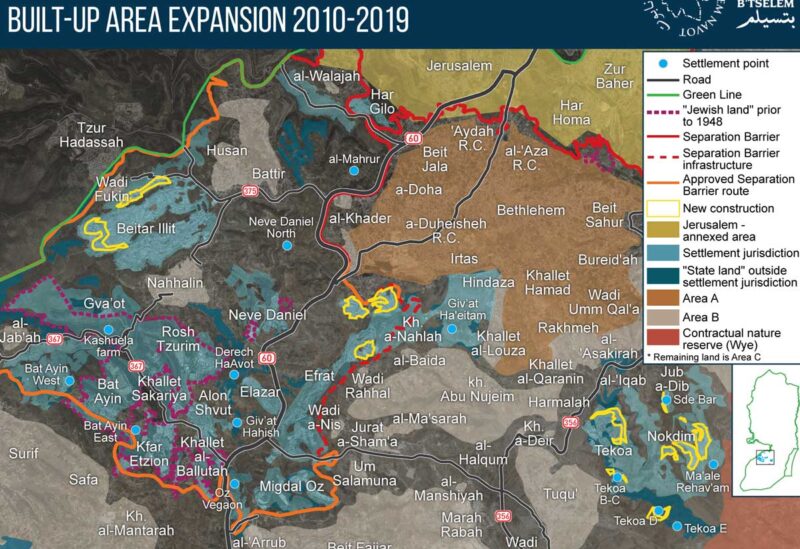 Israeli settlements map 2020