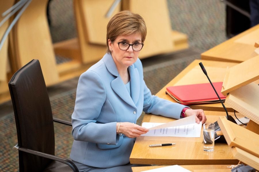 Scotland's First Minister Nicola Sturgeon attends the session to elect Scotland's First Minister at Holyrood, in Edinburgh