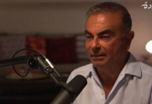 Former Nissan boss Carlos Ghosn reveals information behind his escape from Japan on the Lebanese podcast Sarde after Dinner. (Instagram: sardeafterdinner)