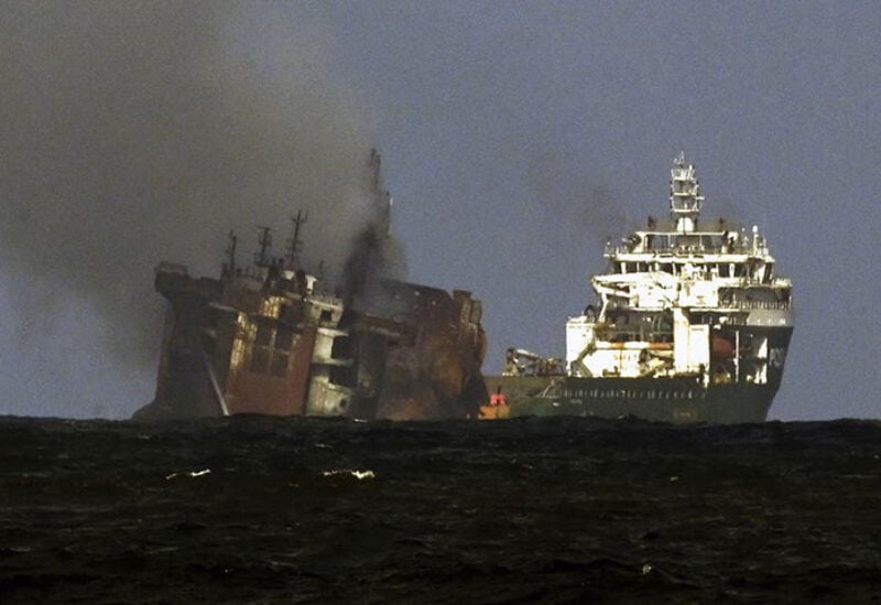 Container vessel is about to sink in Sri Lanka