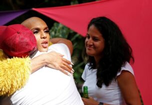 Aisak Ovalles, known as the "Queen of Queer," performs at a theatre during LGBTI Pride month, in Caracas, Venezuela June 25, 2021. REUTERS/Leonardo Fernandez Viloria