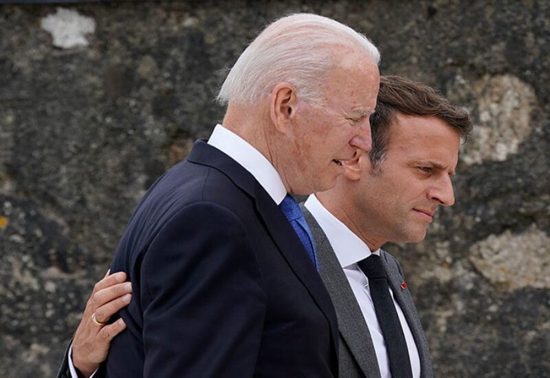 Presidents Joe Biden and Emmanuel Macron
