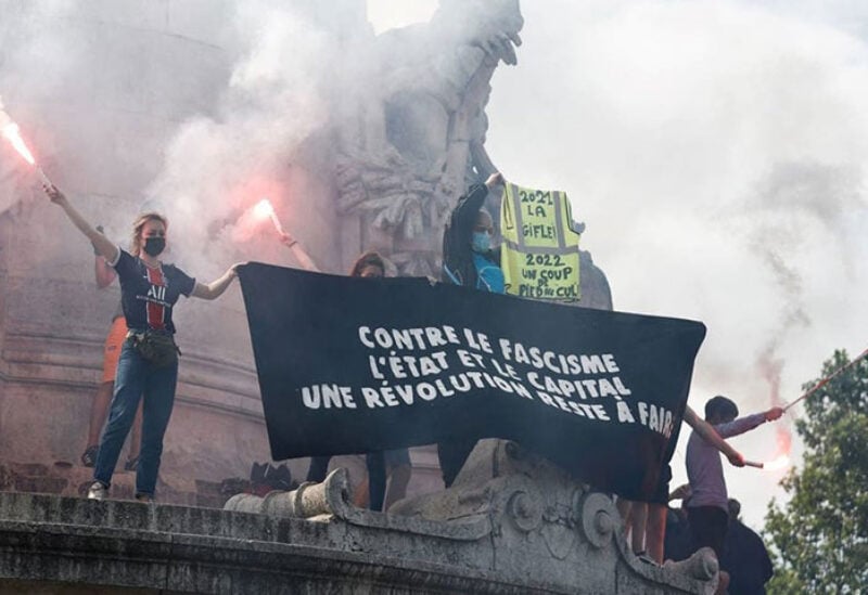 Protestors during the Liberty March in France