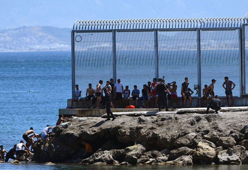 Sea borders between Morocco and Spain