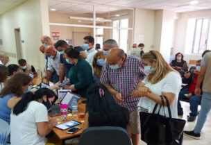 Vaccination centers crowded with citizens seeking the vaccine
