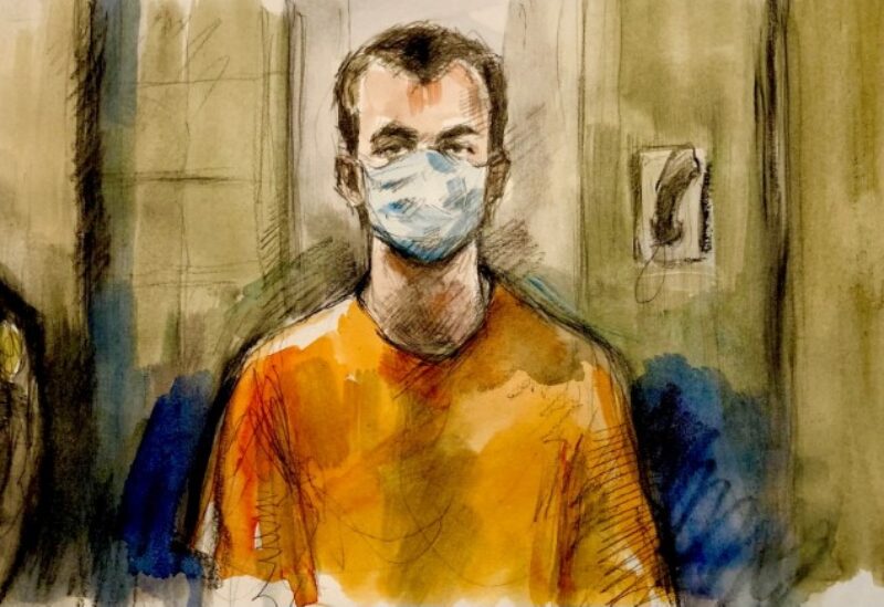 FILE PHOTO: Nathaniel Veltman, 20, accused of mowing down a Muslim family with his pickup truck in what Canadian police are calling a hate-motivated attack, appears briefly by Zoom before a judge during a court appearance in London, Ontario, Canada, June 10, 2021 in this courtroom sketch. Pam Davies/Handout via REUTERS