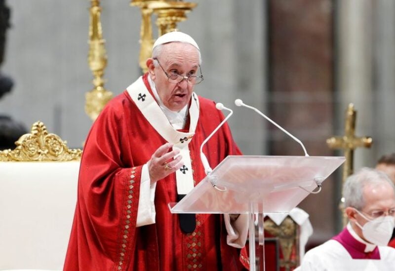 FILE PHOTO: Pope Francis leads the Pentecost Mass at St. Peter's Basilica at the Vatican May 23, 2021. REUTERS
