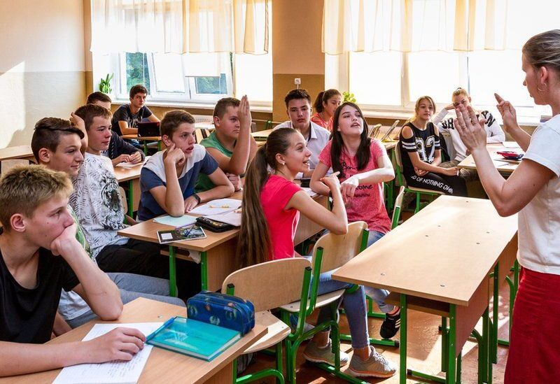 Students in a hungarian school