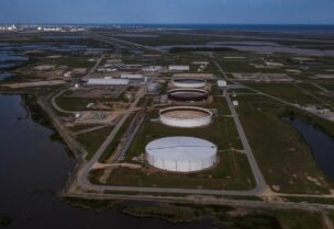 An aerial view of an oil storage facility in Texas. (Reuters)