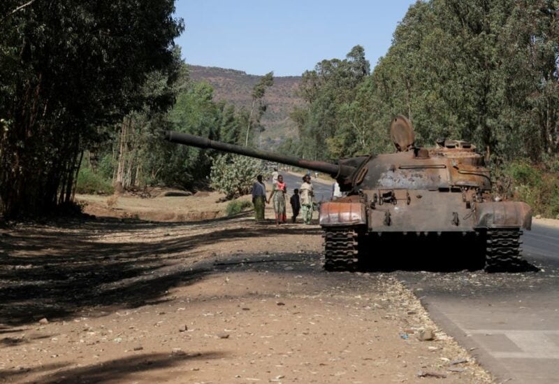 A burned tank stands near the town of Adwa, Tigray region, Ethiopia, March 18, 2021. (File Photo: Reuters)