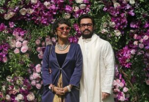 Bollywood actor Aamir Khan and his wife Kiran Rao pose during a photo opportunity at the wedding ceremony of Akash Ambani, son of the Chairman of Reliance Industries Mukesh Ambani, at Bandra-Kurla Complex in Mumbai, India, March 9, 2019. REUTERS/Francis Mascarenhas/File Photo