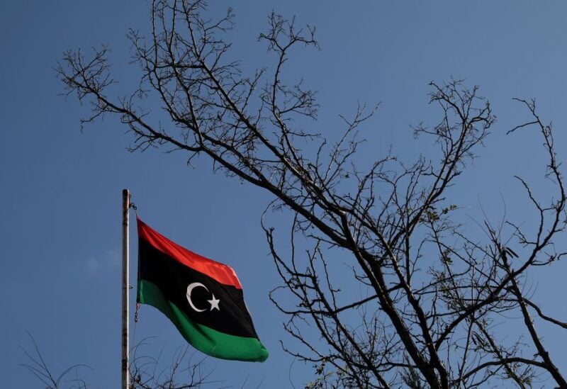 A Libyan flag flutters atop the Libyan Consulate in Athens, Greece, on December 6, 2019. REUTERS/Costas Baltas/File Photo