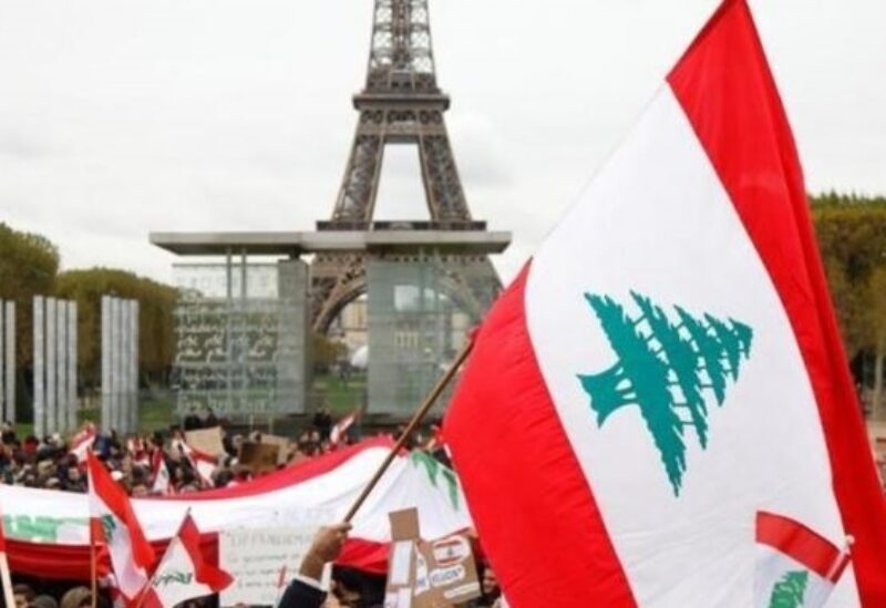 Lebanese flag in France.