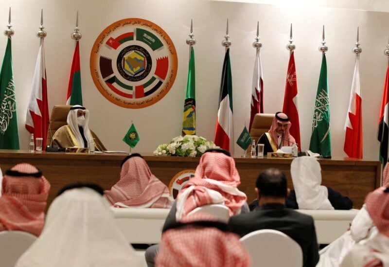 Secretary-General of the Gulf Cooperation Council (GCC) Nayef Falah al-Hajraf and Saudi Arabia's Foreign Minister Prince Faisal bin Farhan Al Saud speak during a joint news conference at the Gulf Cooperation Council's (GCC) 41st Summit in Al-Ula, Saudi Arabia January 5, 2021. (File photo: Reuters)