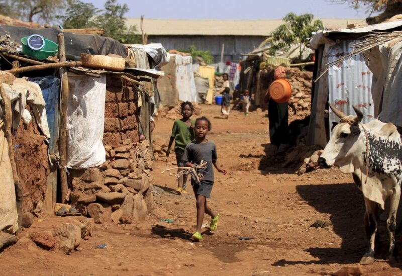 Eritrean refugee children walk within the Mai-Aini refugee camp near the Eritrean border in Tigray region in Ethiopia, February 10, 2016. (Reuters)