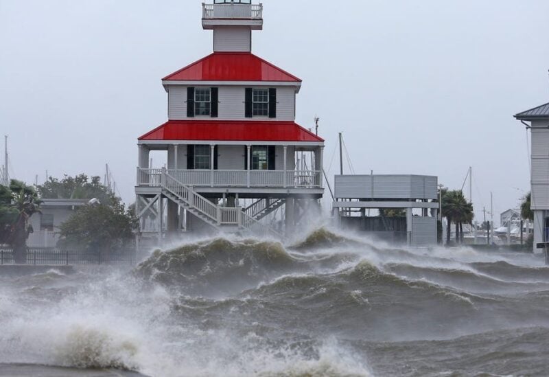 Waves crash against the New Canal Lighthouse on Lake Pontchartrain as the effects of Hurricane Ida begin to be felt in New Orleans, Louisiana, US, August 29, 2021. (Reuters)