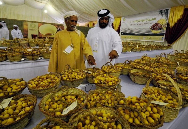 File photo of date experts from the UAE looking at baskets of Kholas dates during the sthe Liwa Date Festival, in the Western Region of Abu Dhabi. (Reuters)