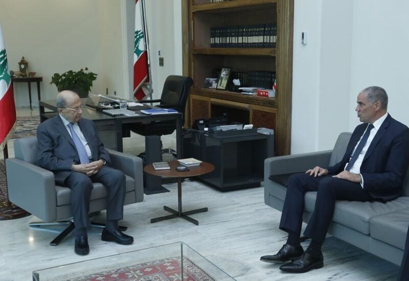 Head of European Union Delegation to Lebanon, Ambassador Ralph Tarraf, and President Michel Aoun.