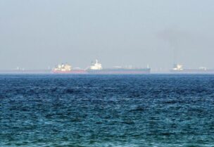 This picture taken on June 15, 2019 shows tanker ships in the waters of the Gulf of Oman off the coast of the eastern UAE emirate of Fujairah. (File photo: AFP)