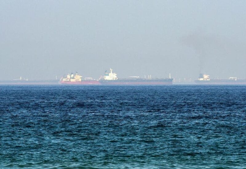 This picture taken on June 15, 2019 shows tanker ships in the waters of the Gulf of Oman off the coast of the eastern UAE emirate of Fujairah. (File photo: AFP)