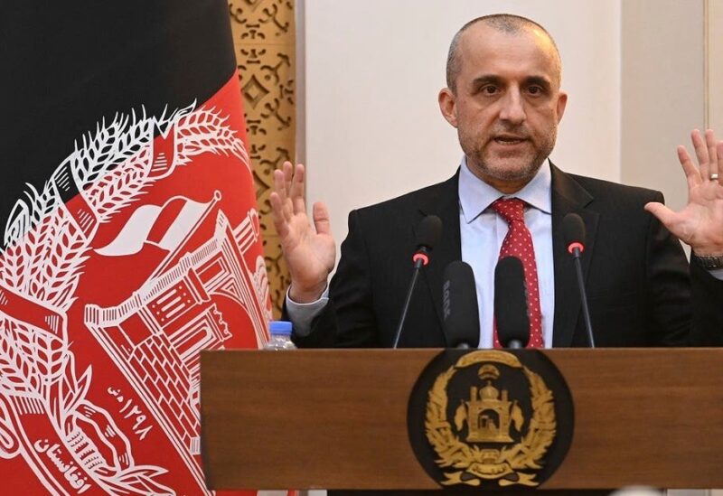 Vice President of Afghanistan Amrullah Saleh speaks during a function at the Afghan presidential palace in Kabul on August 4, 2021. (Sajjad Hussain/AFP)