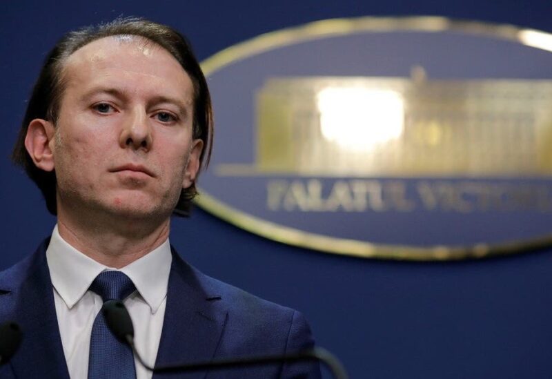 A file photo shows PM Florin Citu attends a news conference in Bucharest, Romania, February 26, 2020. (Inquam Photos/George Calin via Reuters)