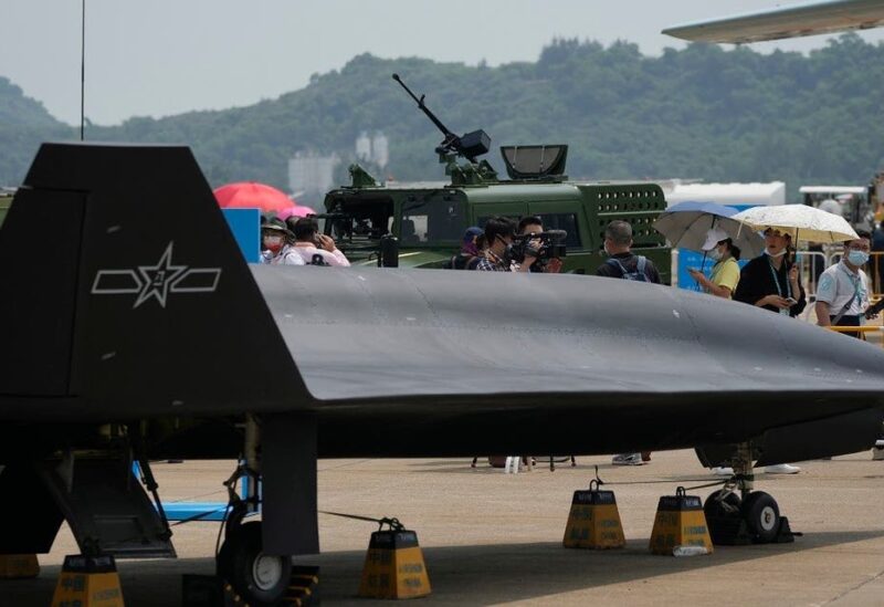 Chinese People’s Liberation Army (PLA) Air Force displays its high-altitude supersonic drone the WZ-8 during the 13th China International Aviation and Aerospace Exhibition, on Sept. 28, 2021, in Zhuhai in southern China’s Guangdong province. (AP)
