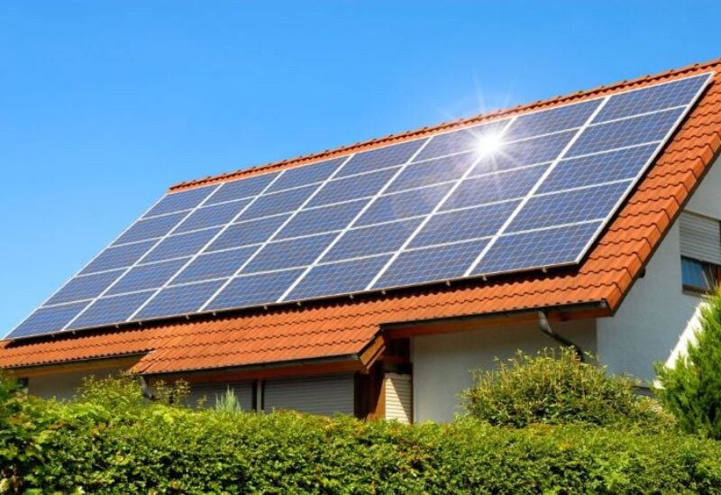 Solar power panels on rooftops