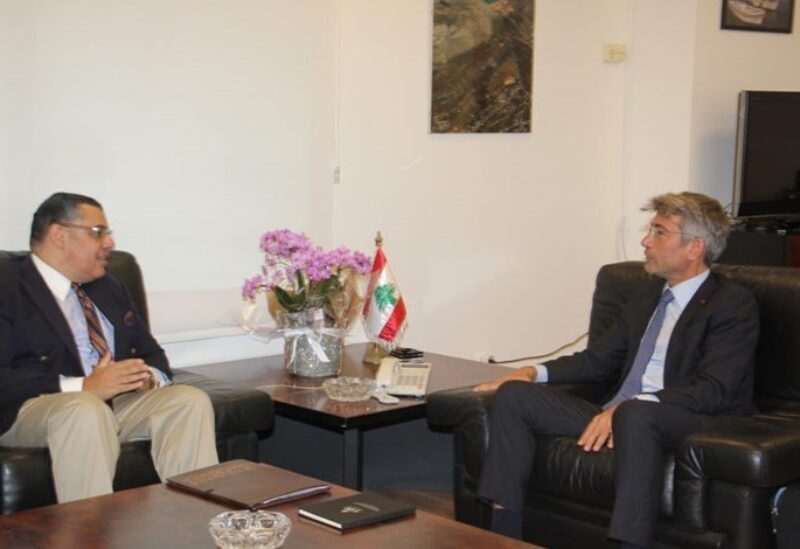 Minister of Energy and Water Walid Fayyad and the Egyptian ambassador to Lebanon