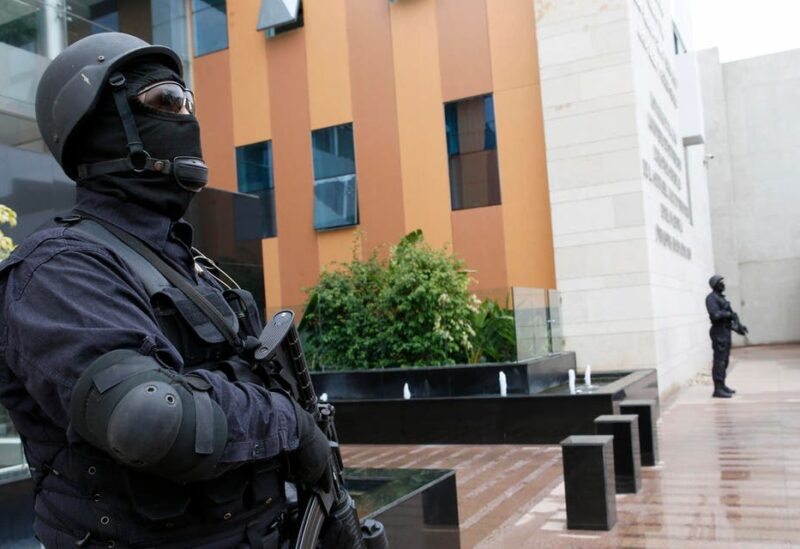 A file photo shows members of the Moroccan special anti-terror unit guard the headquarters of the Central Bureau of Judicial Investigations in Sale near Rabat, Morocco, Jan. 5, 2016. (AP/Abdeljalil Bounhar)