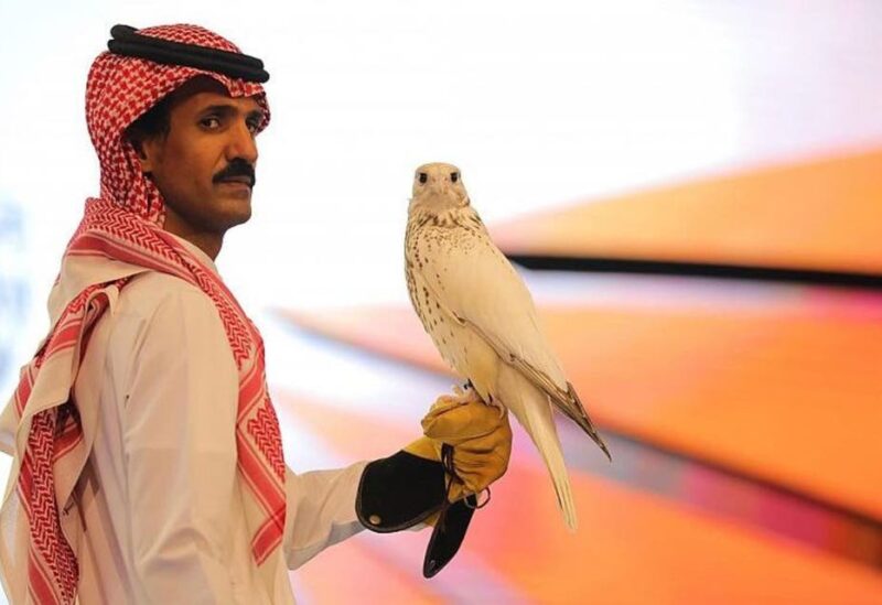 The Gyrfalcon was sold on Sunday on the last day of the International Falcon Breeders Auction (IFBA). (SPA)