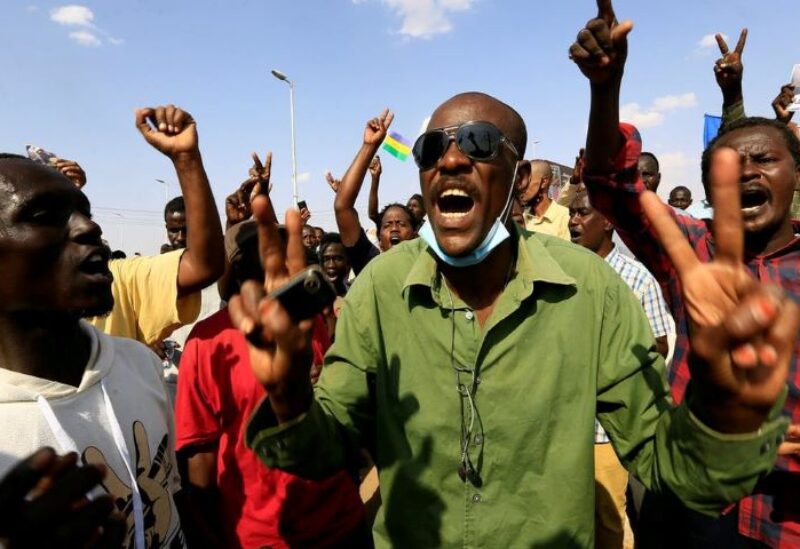 Demonstrators protest against prospect of military rule in Khartoum, Sudan October 21, 2021