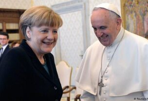 Pope Francis and Angela Merkel