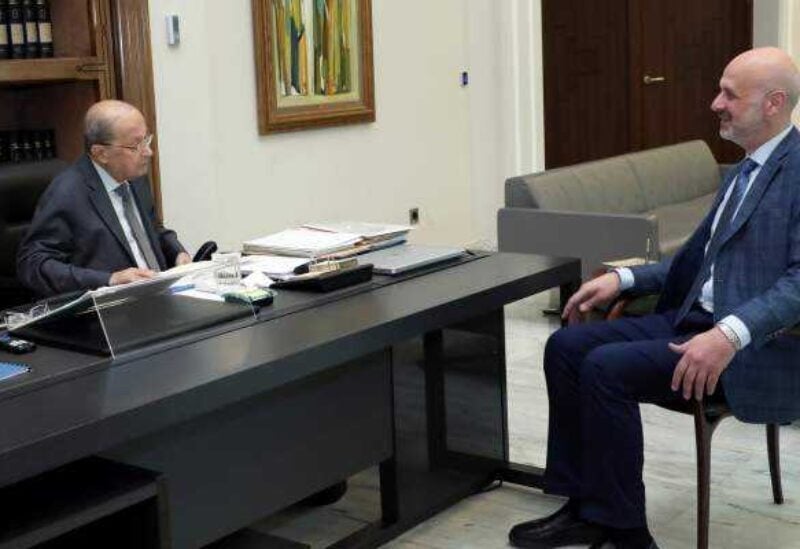 President Michel Aoun and Interior Minister Bassam Mawlawi