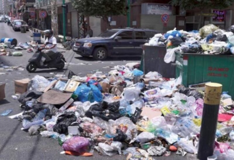 Trash piles in Beirut streets